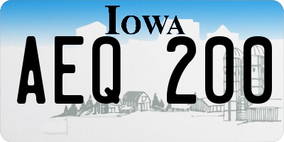 IA license plate AEQ200