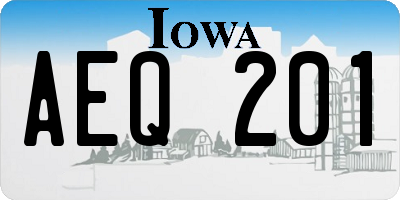 IA license plate AEQ201