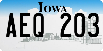 IA license plate AEQ203