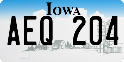 IA license plate AEQ204