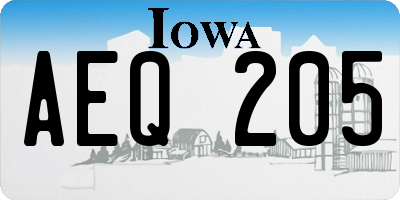 IA license plate AEQ205