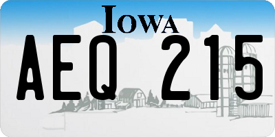 IA license plate AEQ215