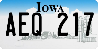 IA license plate AEQ217
