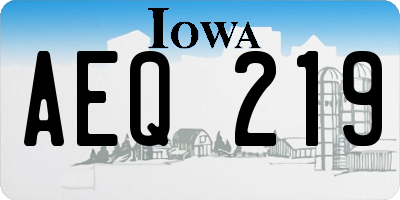 IA license plate AEQ219