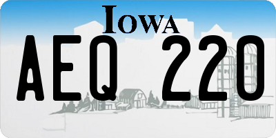 IA license plate AEQ220