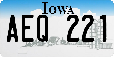 IA license plate AEQ221
