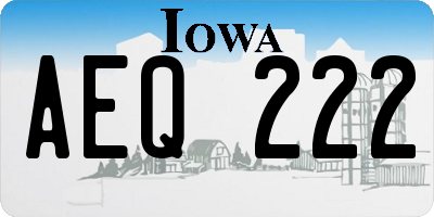 IA license plate AEQ222
