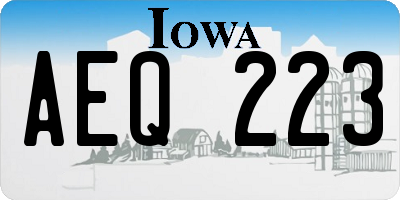 IA license plate AEQ223