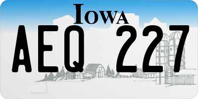 IA license plate AEQ227