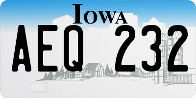 IA license plate AEQ232