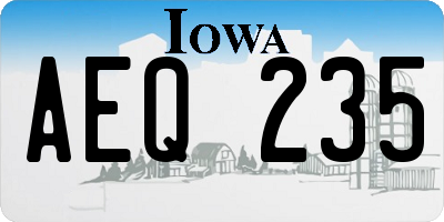 IA license plate AEQ235