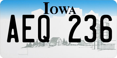 IA license plate AEQ236