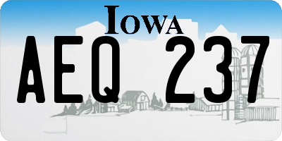 IA license plate AEQ237