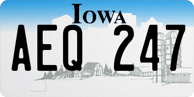 IA license plate AEQ247