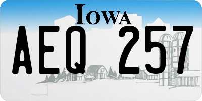 IA license plate AEQ257