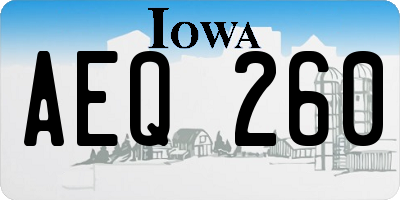 IA license plate AEQ260