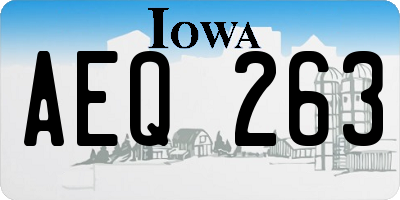 IA license plate AEQ263