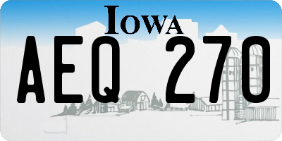 IA license plate AEQ270