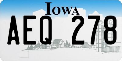 IA license plate AEQ278