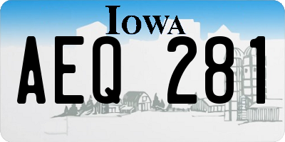 IA license plate AEQ281