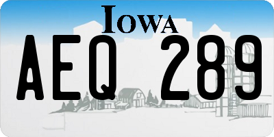 IA license plate AEQ289