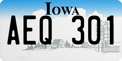 IA license plate AEQ301