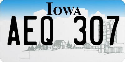 IA license plate AEQ307
