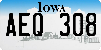 IA license plate AEQ308