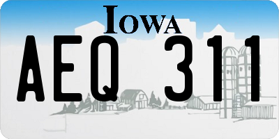IA license plate AEQ311