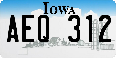 IA license plate AEQ312