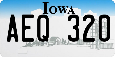 IA license plate AEQ320