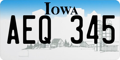 IA license plate AEQ345