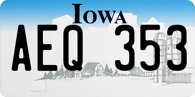 IA license plate AEQ353