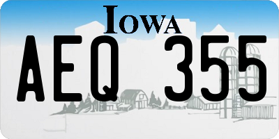 IA license plate AEQ355
