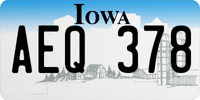 IA license plate AEQ378