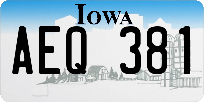 IA license plate AEQ381