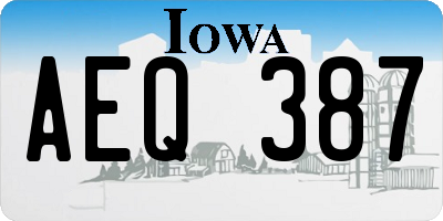 IA license plate AEQ387