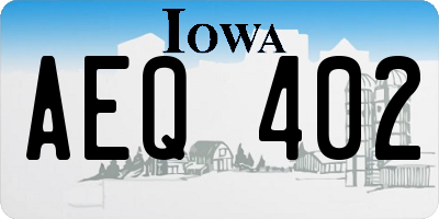 IA license plate AEQ402