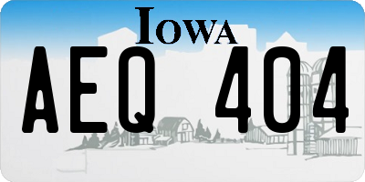 IA license plate AEQ404