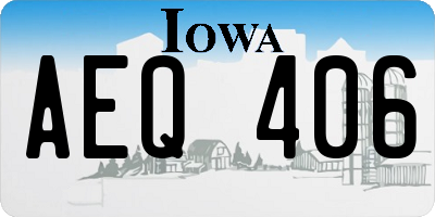 IA license plate AEQ406