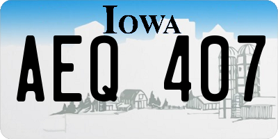 IA license plate AEQ407