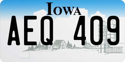 IA license plate AEQ409