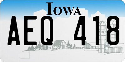 IA license plate AEQ418