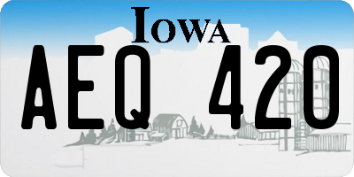 IA license plate AEQ420