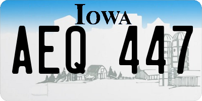 IA license plate AEQ447