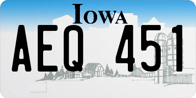 IA license plate AEQ451