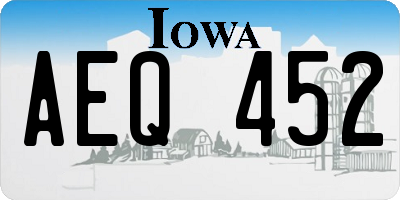 IA license plate AEQ452