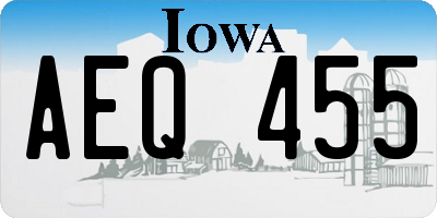 IA license plate AEQ455