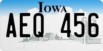 IA license plate AEQ456