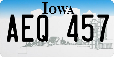 IA license plate AEQ457